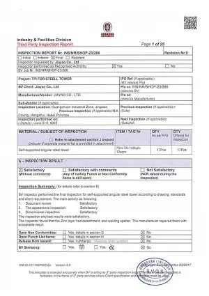 Relatório de Inspeção por Terceiros